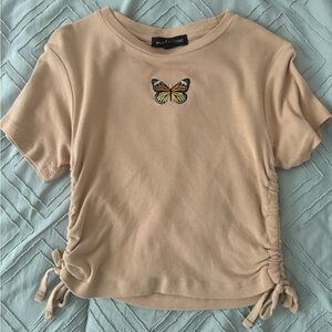 Gold butterfly top